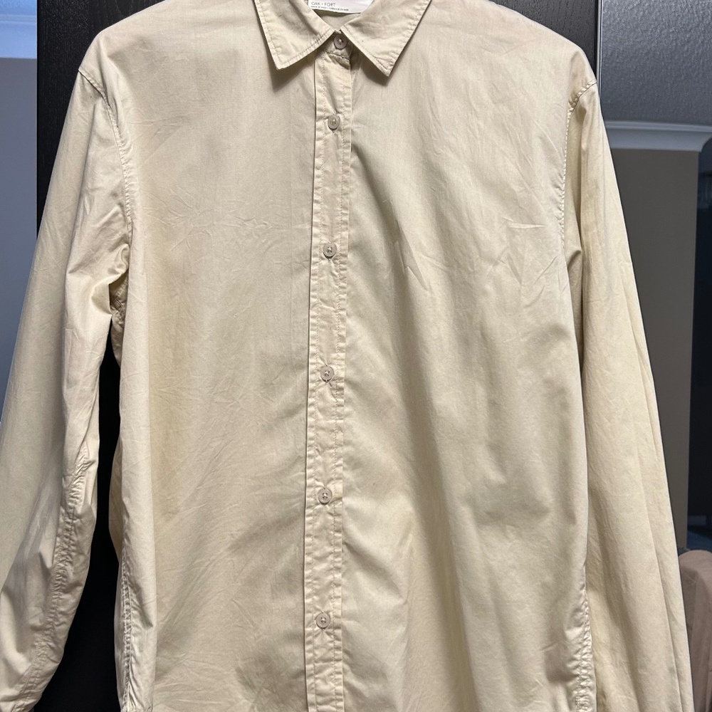 Oversized Light Green Cotton Shirt – Size Medium